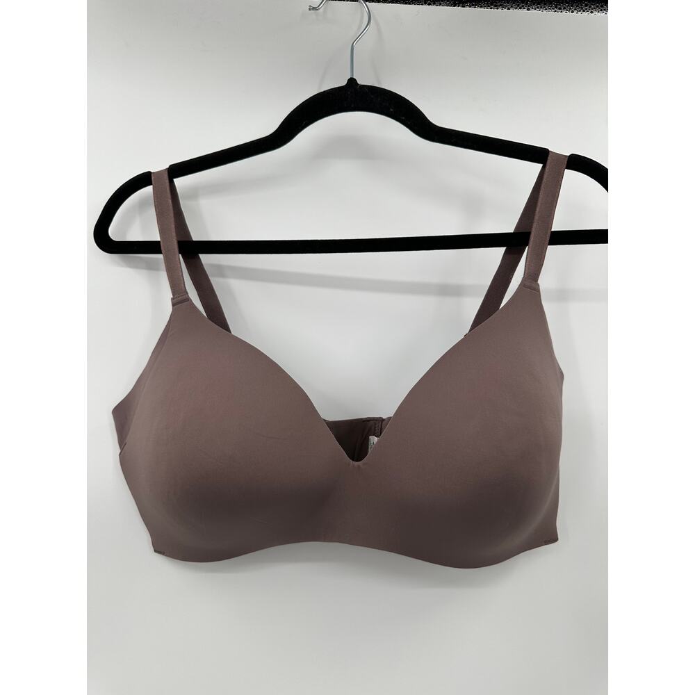 Knix Contour Wireless Seamless Taupe Brown Bra Adjustable Strap Sz 7